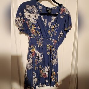 Angie Blue Floral Dress Size L